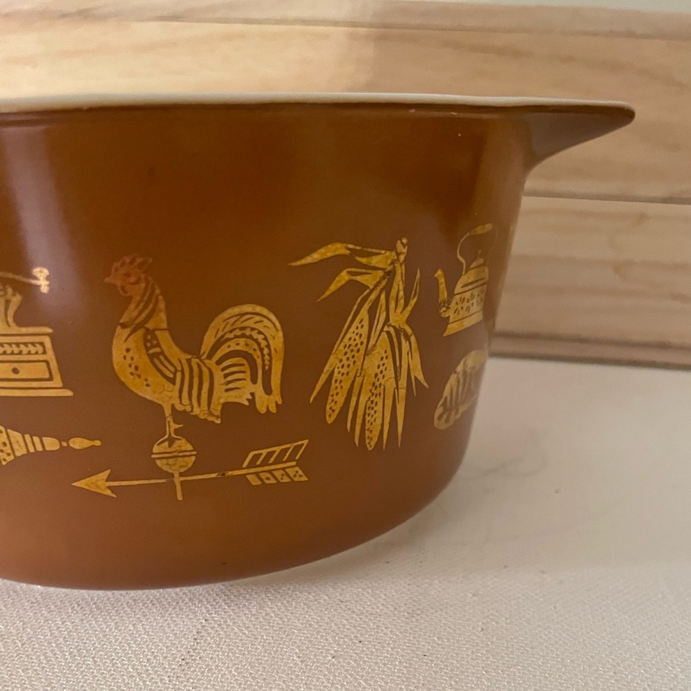 PYREX VINTAGE EARLY AMERICAN PATTERN 1 QT 473 - Picture 6 of 10